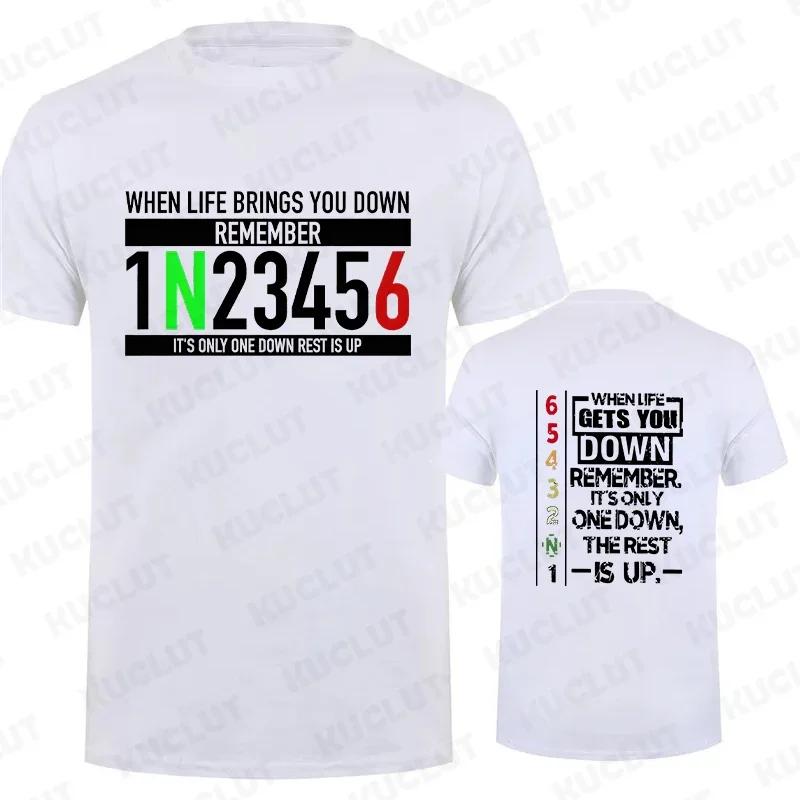 Motorcycle Gear Graphic T Shirts for Men Classic Male Tshirts When Life Gets You Down Print Tees Men Oversized Y2k Clothing