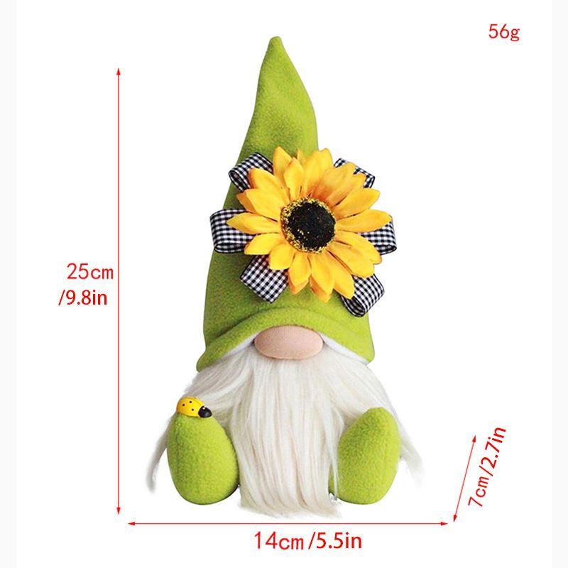 

Quality Gnome Sunflower Doll Handmade Plush With Washable And Safe Features зелений