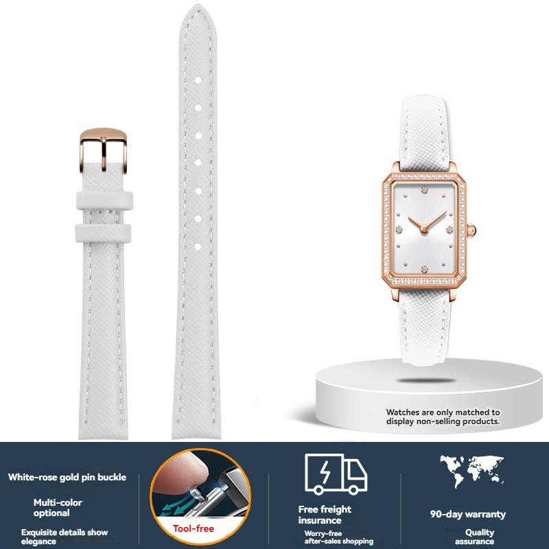 Cowhide Strap women for Fiyta DW Fossil Casio Longines calfskin 10mm 12mm 14mm 16mm 18mm watch strap bracelet Black Green Red