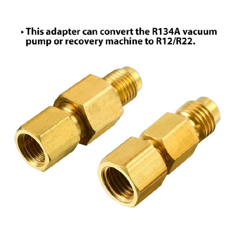ACME R134A Mosiężny Złącznik Rur Adapter 1/4" Męski Na 1/2" Żeński Z Zaworem
