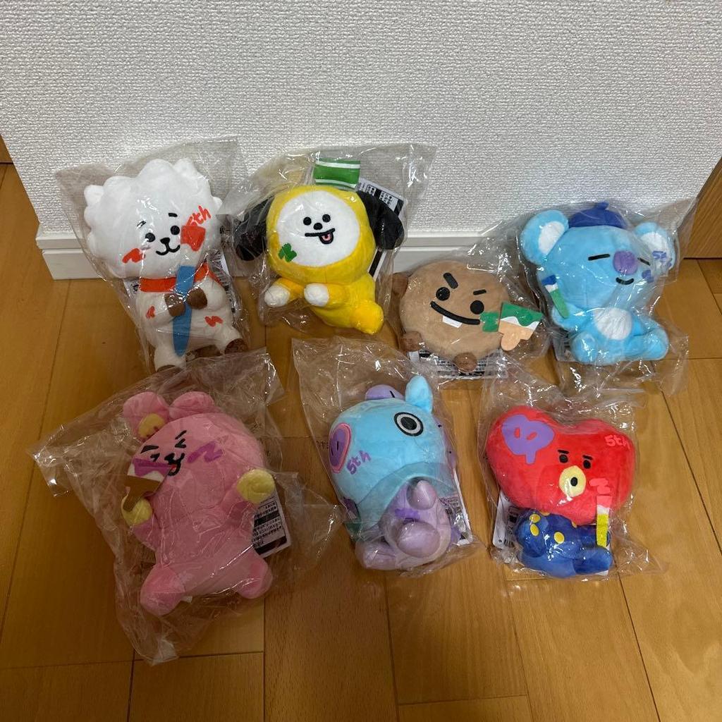 Used BT21 1st Lottery ART 5th Anniversary C Prize Plush Toy