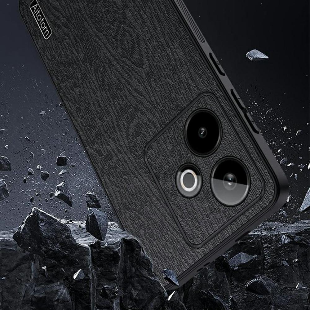 For Realme GT 7 5G Case Wood Texture PU Leather Coated PC TPU Phone Cover