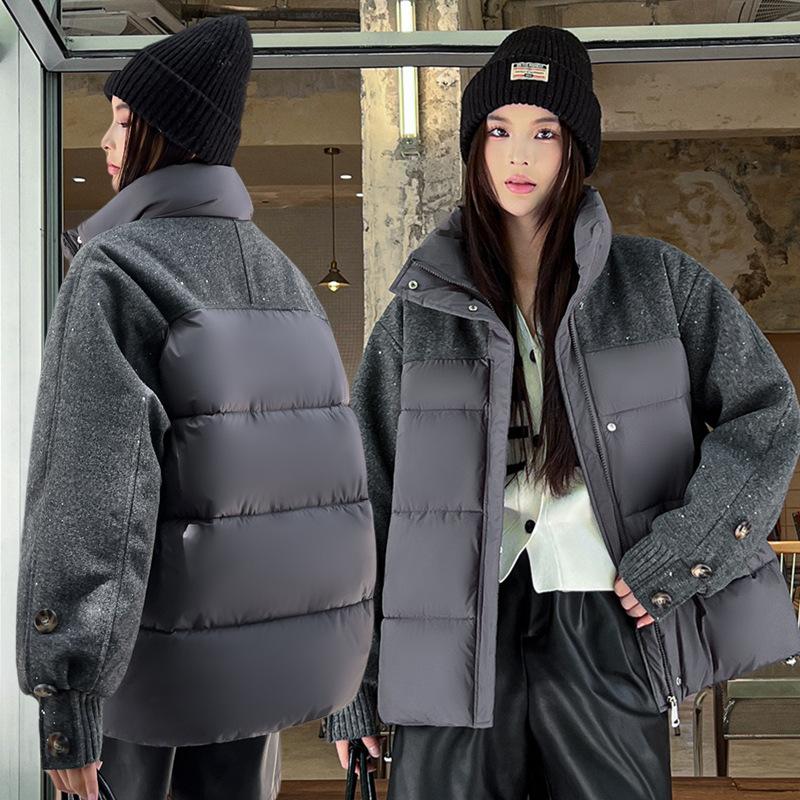 Stitching Cotton-padded Jacket Coat Women's Mid-length Thick Warm Jacket
