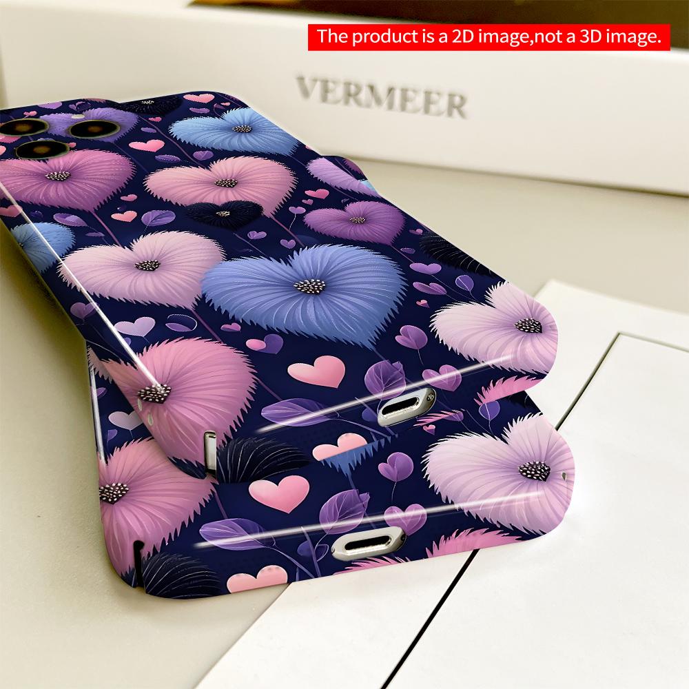 Heart-shaped Floral Dream Phone Case All inclusive film hard phone case, compatible with iPhone 18 Pro Max 17 16 15 14 13 12 11