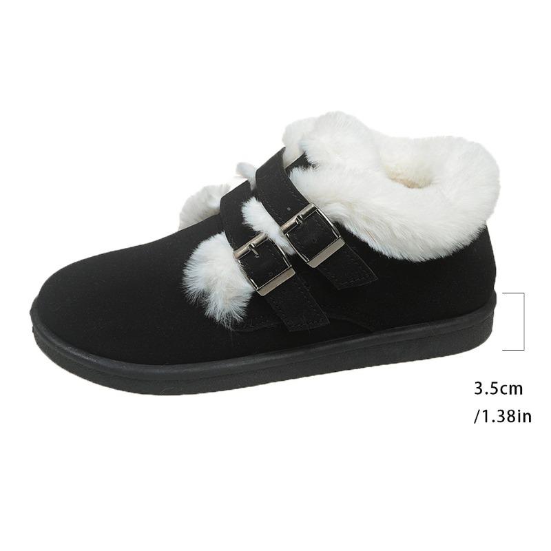 Women's Fleece-Lined Slip-On Loafers – Fuzzy Warm Lining, Flat Sole, Cozy Winter Snow Boots