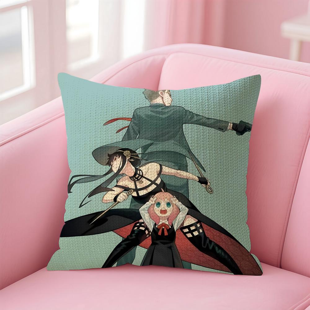 

SSPY X FAMILY Anime Cushion Cover Natural Linen Pillow Case DoubleSided Print Decorative Sofa Pillowcase Home Decor Gift 30x30cm