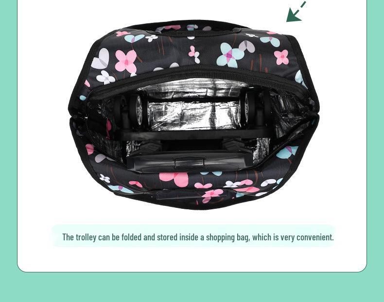 Portable Folding Shopping Cart with Telescopic Handle
