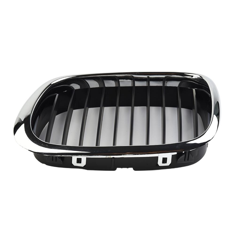 Silver Outline Grilles Vehicle 1 Pair Black Chrome