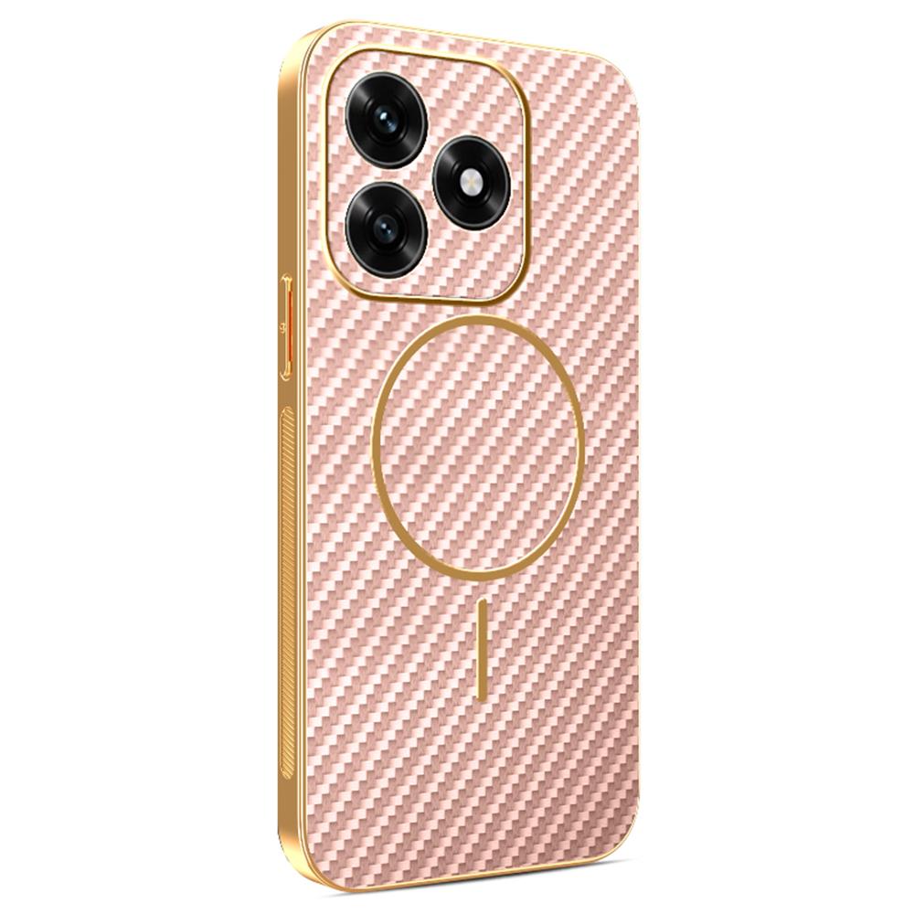 Phone Case For Honor X5c 4G / X5c Plus 4G Carbon Fiber Textured Electroplated TPU Phone Back Cover