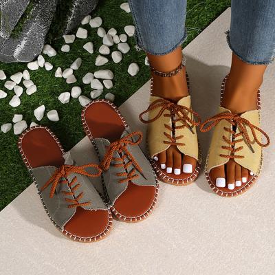 Temu Large Size Beef Tendon Sole Cross Strap Foreign Trade European and American Style One-word Strap Cool Slippers 2025 Summer Beach Women's Shoes