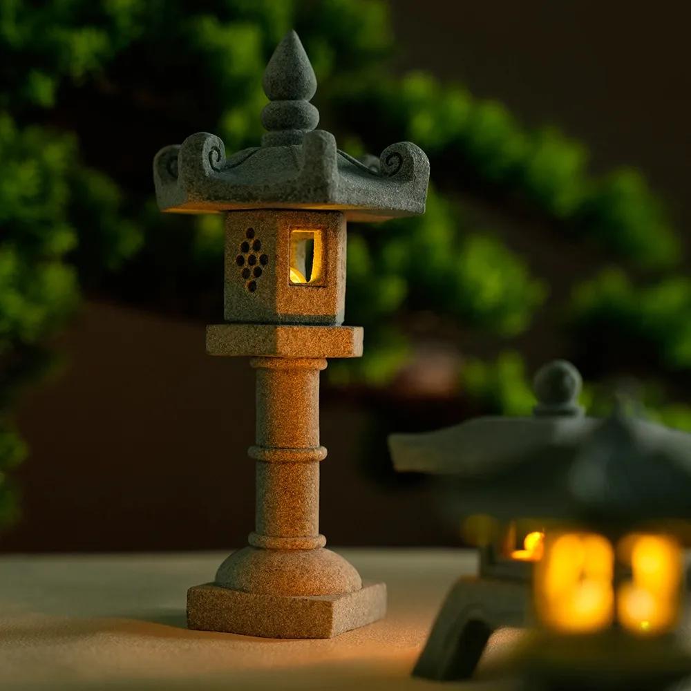 Mini-Pagoden-Laterne, Licht, Gartenstatue, Mikro-Landschaft, Aquarium, Zen-Hof, Aquarium, Bonsai, Zen-Garten, Heim, Außendekoration