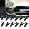 50pcs Car Bumper Mudguard Fastener Clips Auto Black Plastic Rivet Fixing Clips For Peugeot Citroen Car Interior Accessories