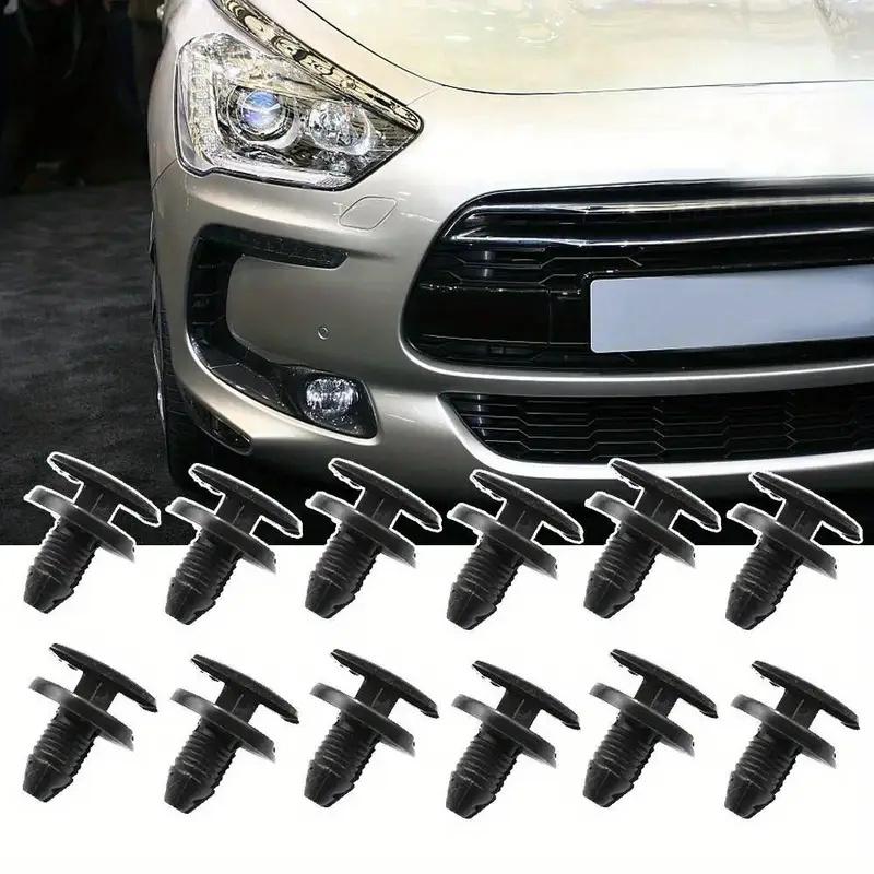 50pcs Car Bumper Mudguard Fastener Clips Auto Black Plastic Rivet Fixing Clips For Peugeot Citroen Car Interior Accessories