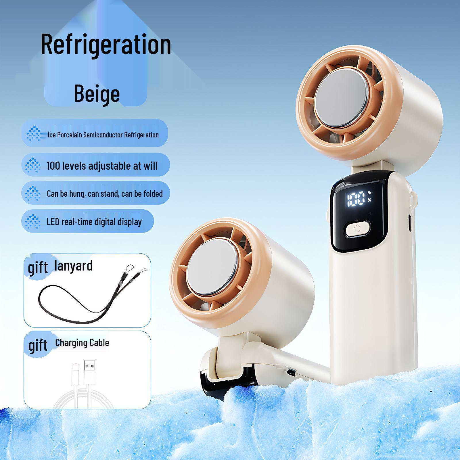 Compact Rechargeable Semiconductor Cooling Neck Fan S17 163*57.4*56mm покинуть белый