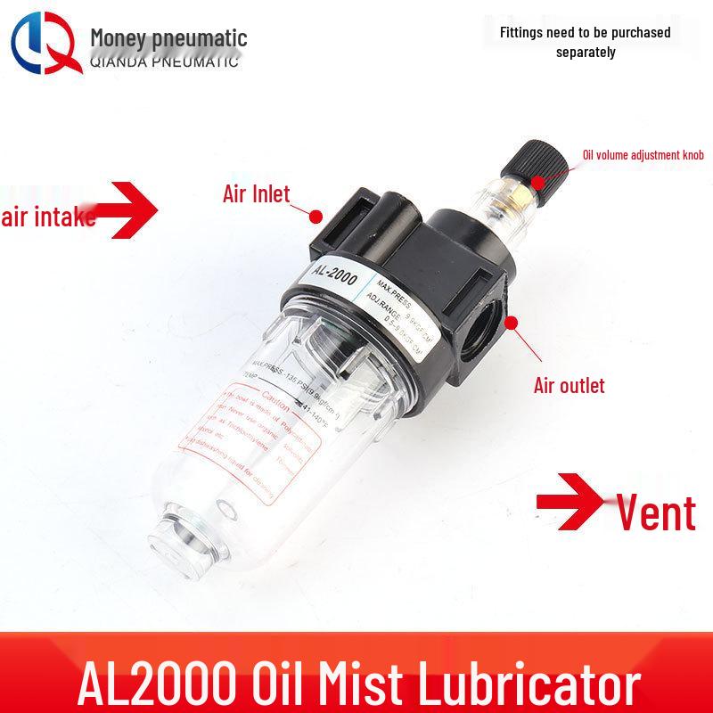 Airtac Air Source Processor Set: AFC2000 Oil-Water Separator, Air Filter, Pressure Regulator