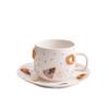 European Ceramic Coffee Cup Saucer Creative Donut Mug Exquisite Afternoon Tea Flower Tea Coffee Cup Breakfast Mug Birthday Gift