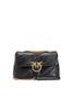 Pinko Love Birds Diamond Cut Women’s Shoulder Bag Nappa Leather Black
