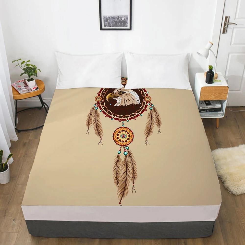 Customize Fitted Sheets Mattress Cover With Elastic Band 3D Bedsheet Linens 90x200 150x200 Bed Sheet Bedding Bohemia