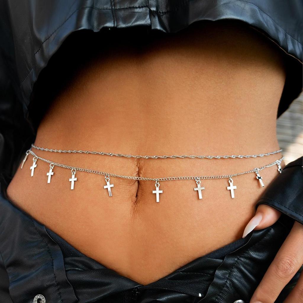 Europäische & Amerikanische Quasten-Körperkette - Doppellagige Schlangenkette Taillenschmuck