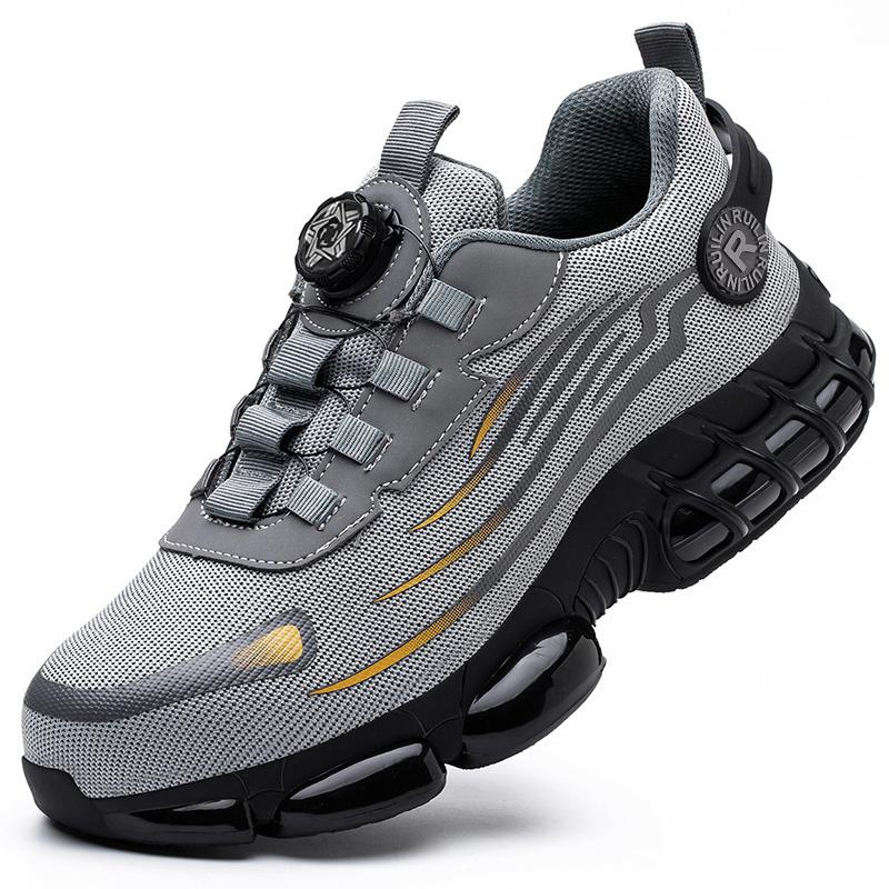 Rotating Button Safety Shoes Man Boots Anti Smash Anti Piercing Steel Toe Safety Working Footwear Lightweight Breathable Work Boots
