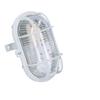 Oval 60 E27 Channel Light Fitting, 42W, Grey, Clear Glass Shade, Cover Made of