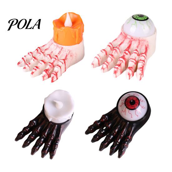 Spooky Atmosphere Halloween Prop Night Light, Eyeball/Feet Shape LED Lamp, Electronic Tabletop Decoration Decorative Candle for Festival And