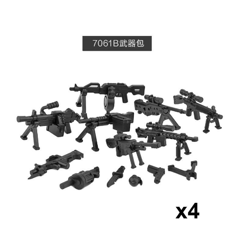 Andra världskriget Militära Vapen Byggklossar Armé Soldater Figurer 98K MG34 MG42 PPSH Vapenbälte Tillbehör Klossar Leksaker För Barn