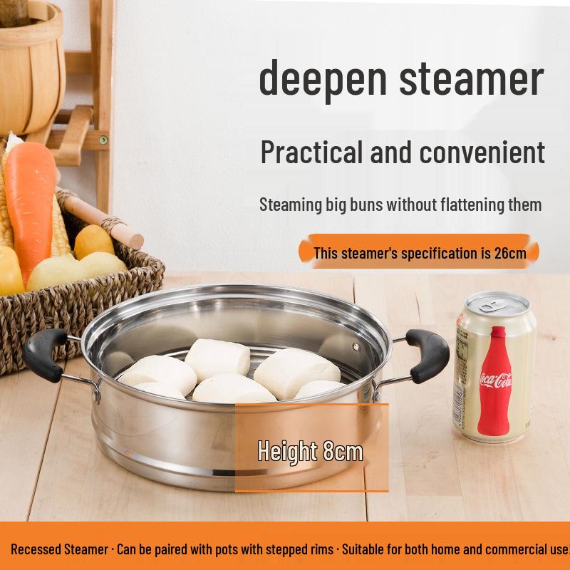 Vícevrstvá embosovaná nerezová sada napařovacích hrnců s napařovací podložkou potravinářské kvality a varnou základnou pro domácí a komerční použití