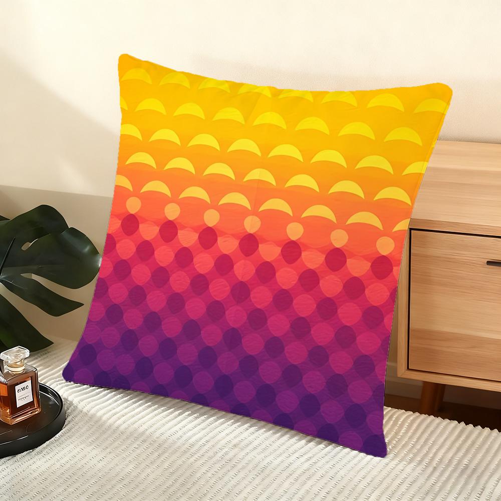 Sunset Gradient pattern Cushion Cover Soft Short Plush Pillow Cover Smooth Cozy Texture Aesthetic Cushion Case Home Decor