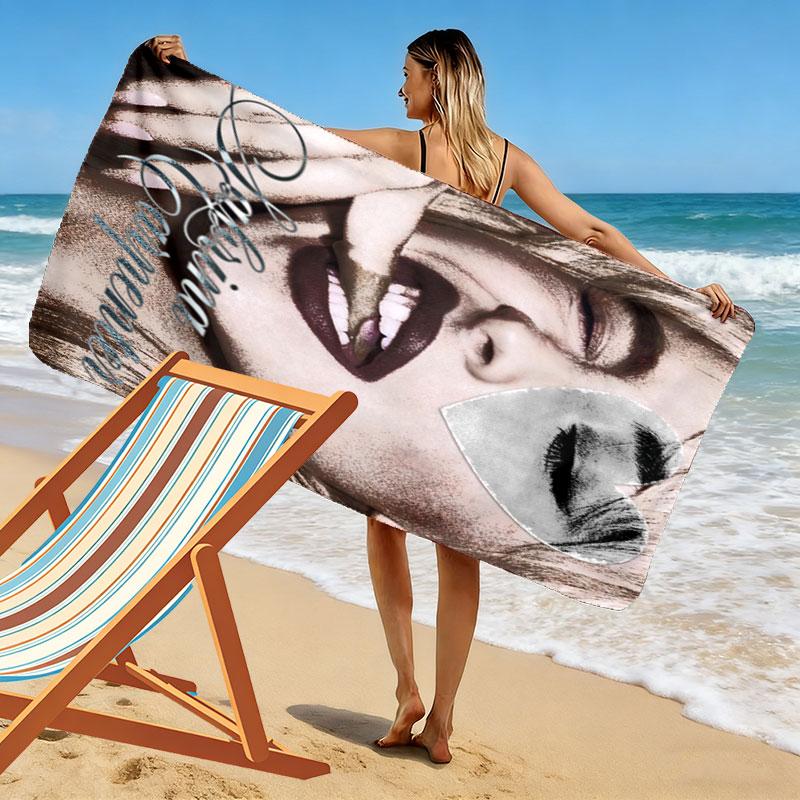 Sabrina Carpenter Melody Print Strandtuch, Großes Weiches Schnelltrocknendes Handtuch für Strand Camping Schwimmen