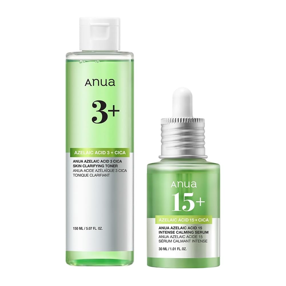 

Anua Azelaic Acid 3CICA Skin Clear Toner 150ml + 15% Intense Calming Serum 30ml 2-Step Set Skincare for Oily and Combination Skin