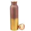 Pure Copper Water Bottle 950 ML - Jointless, Leakproof, Double Printed Design Best Gifts for Family and Friends| Gold & Brown - Set of 2