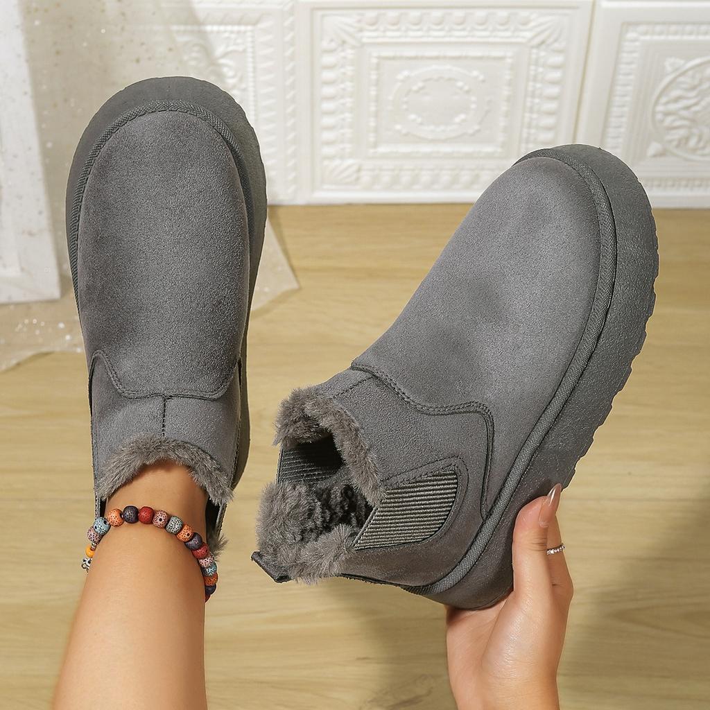 Ladies, Suede Shoes, Round Toe Shoes, Cotton Boots, Thick Soled Shoes, Snow Boots, Warm Shoes