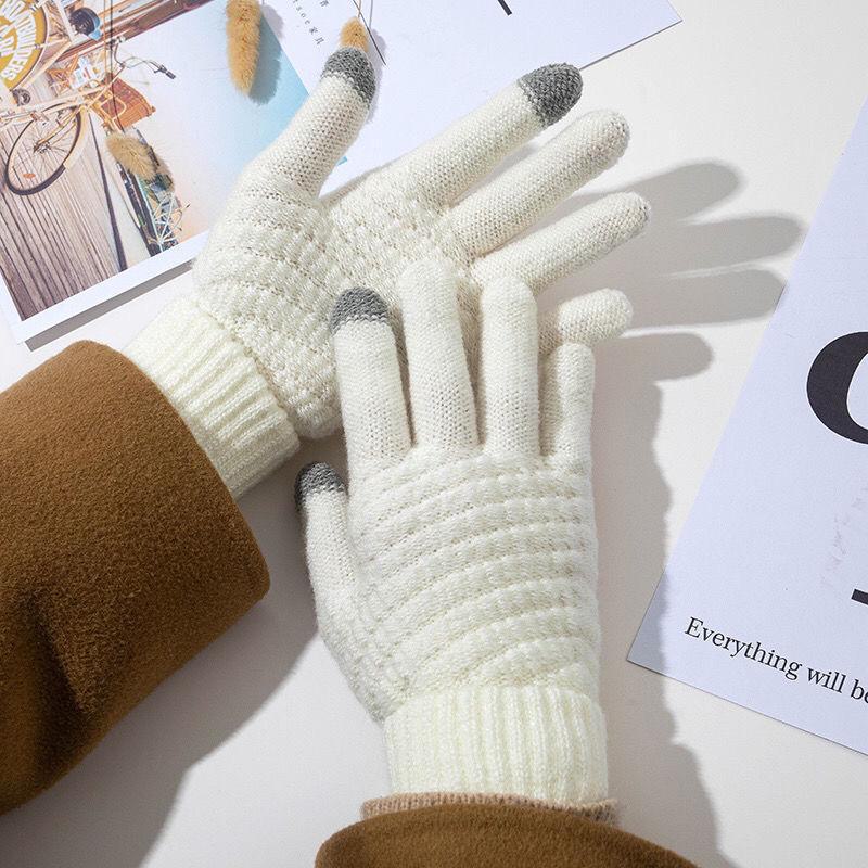 Stylish Pineapple Pattern Touch Screen Gloves – Warm, Reversible Stitch for Autumn and Winter