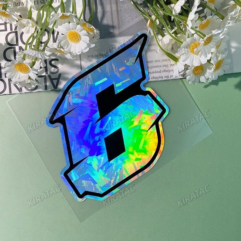 1PC 0 To 9 Arabic Numerals Holographic Carbon Fiber Motorcycle Stickers Waterproof Motorbike Front Fairing Scooter Vinyl Decals