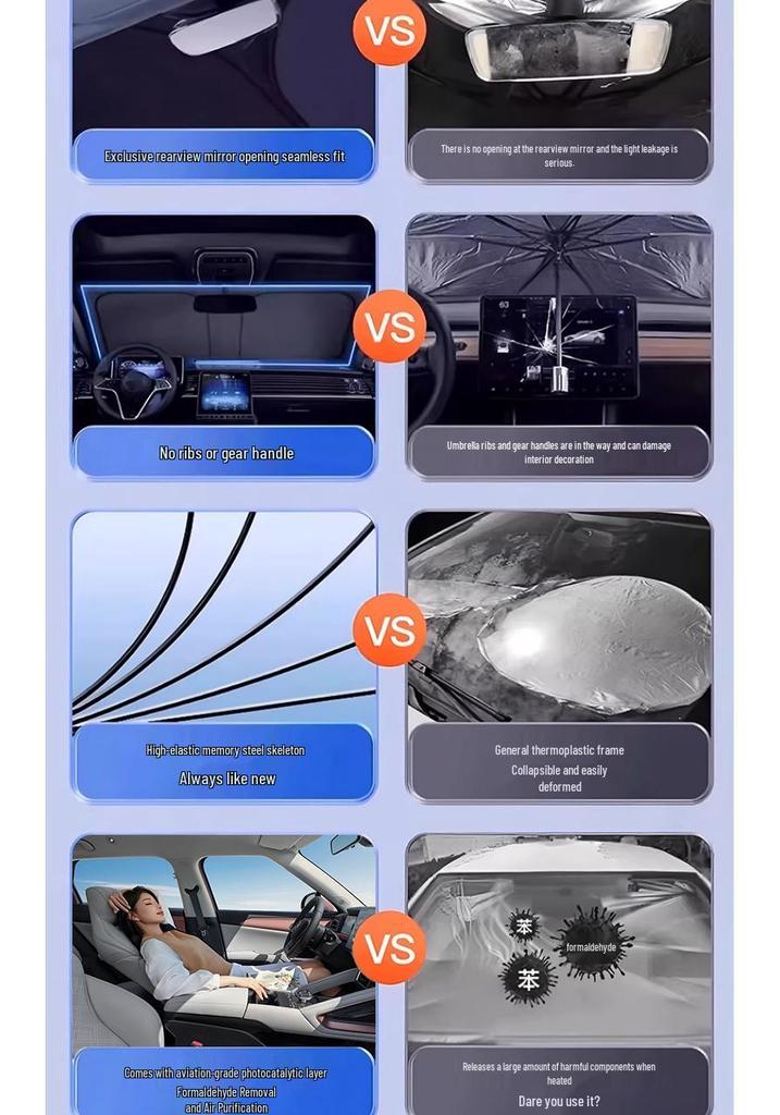 Titanium Silver Car Sunshade: Windshield Protection & Heat Insulation Umbrella