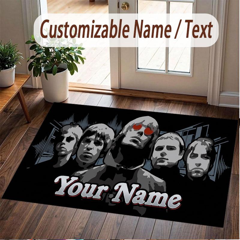 Custom Name Crystal Velvet Rug,Oasis Comfortable Anti Slip Floor Mat For Room Decoration
