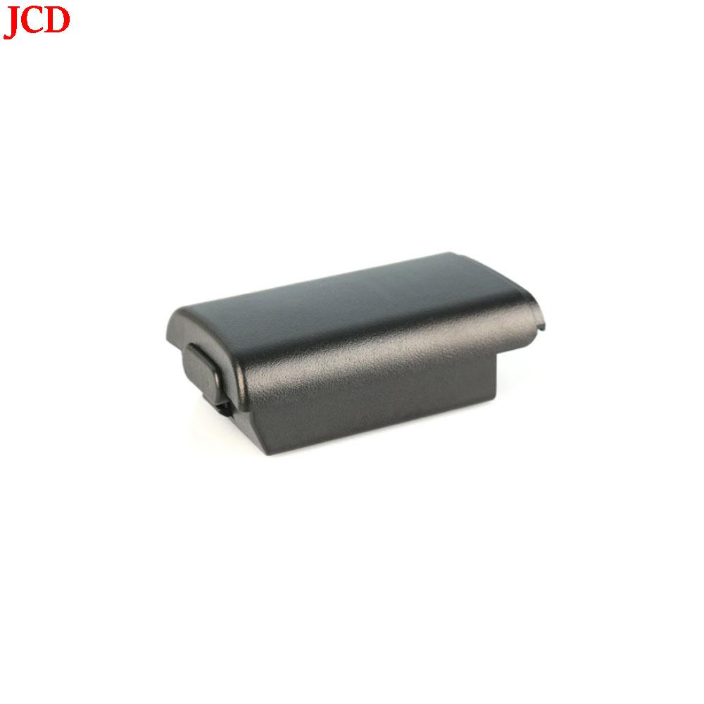 JCD 2x AA Battery Back Cover Pack Replacement Part for Xbox 360 Wireless Controller + 4 Silicone Grip Cap Cover Black