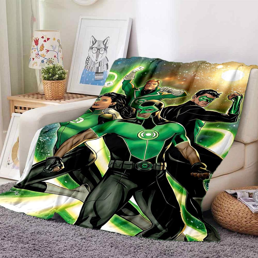 1pc Green Lantern Corps Blanket Polyester Fiber, All Season Comfort for Sofa, Bed, Office, Car, Camping Ideal Home Decor & Gift, Office Comfort