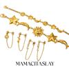 MamacitaSlay 316L Stainless Steel Sun Moon Star Bracelet Earrings Waterproof 18K Gold Plated Jewelry Creative Accessories Gift