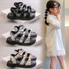 Mädchen Sandalen Sommer Neu Kinder Prinzessinnen Schuhe Mittlere und Große Kinder Strand Durchbrochene Finger Schuhe Weiche Sohle Schuhe