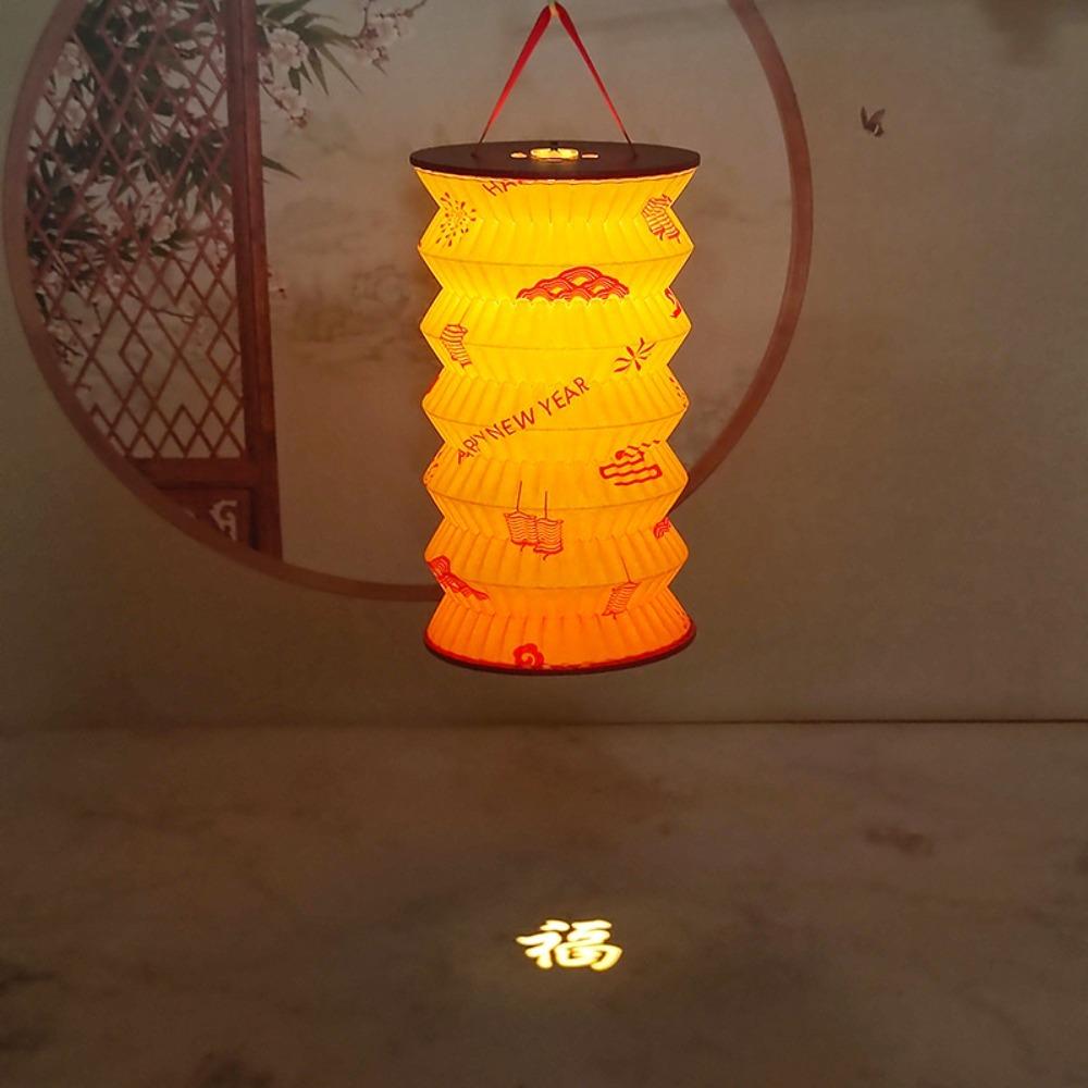 Hanging Chinese Paper Lantern Projected Handheld Lanterns Decorative Flower Lamp  Spring Festival