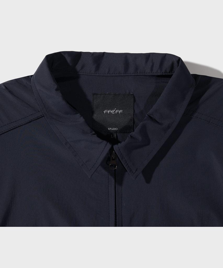 Ffeff Studio 3D Pocket Standard Collar Zip-Up (Navy)