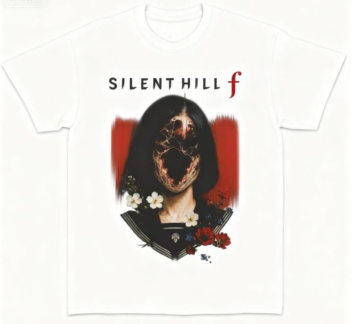 Gaming Lover Unisex Shirt Psychological Horror Game Tshirt Silent Hill F Graphic Printed Tee Men Women Cotton Tops