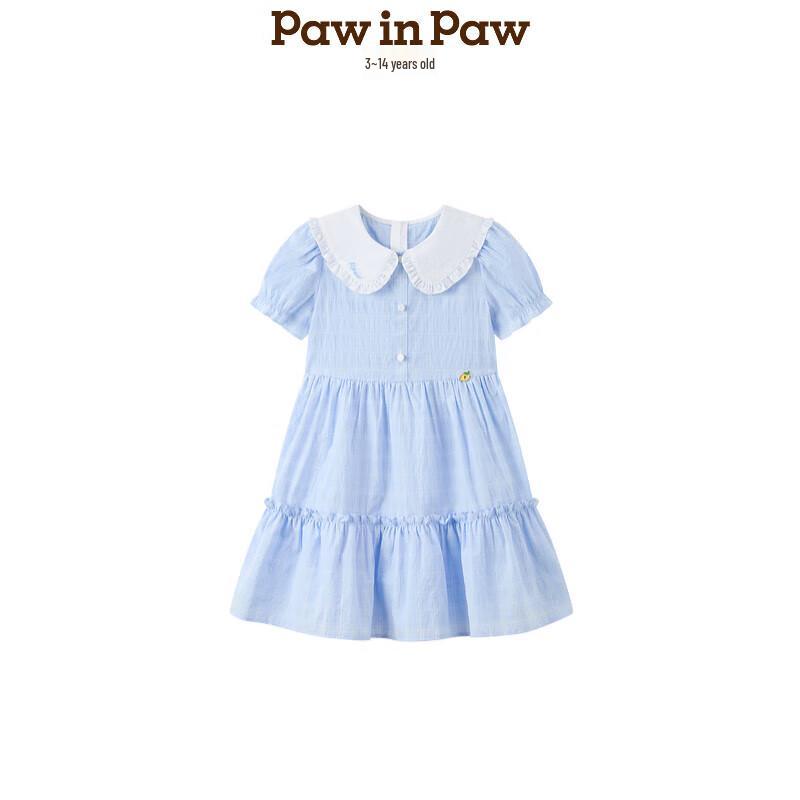 PawinPaw Girls  Cartoon Bear Lace Ruffle Dress 120