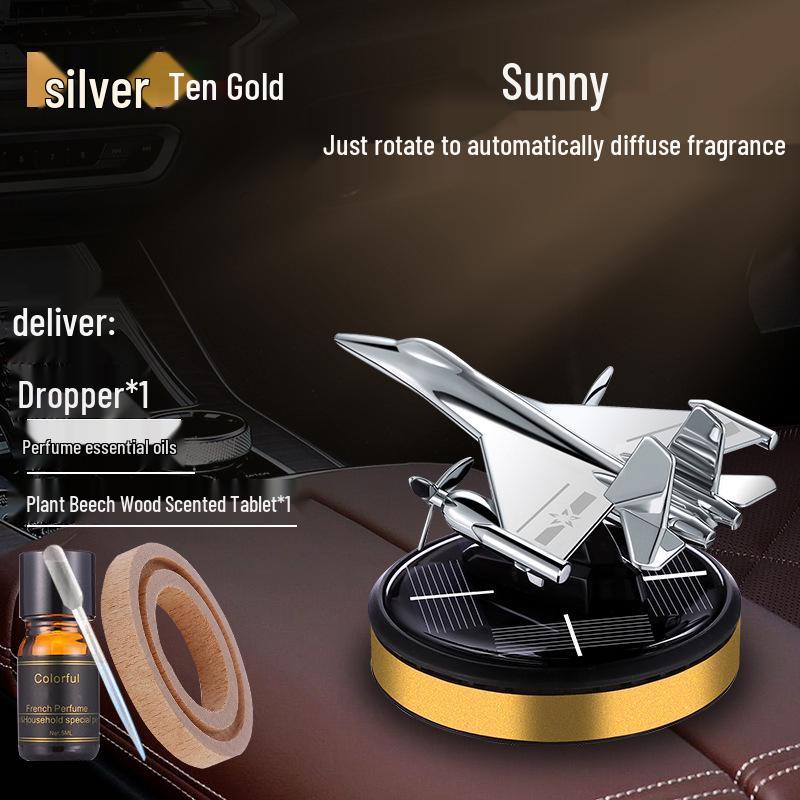 Solar Car Air Freshener & Odor Eliminator: High-End Rotating Ornament for Men's Car Interiors