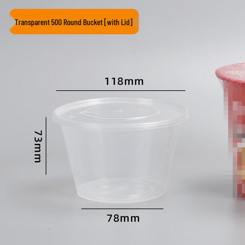 Miaojie 500ml Disposable Plastic Round Bowls with Lids