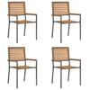 Garden Stackable Chairs 4 Pcs Brown and Gray 54 X 56 X 90 Cm