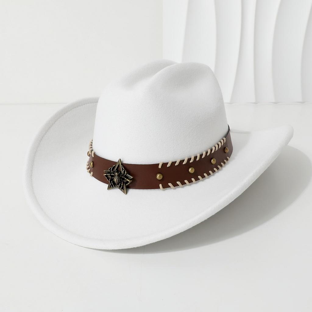 New fashion couple hats for men and women, ethnic style suede cowboy hats, jazz hats, sunshade beach hats, wide-brimmed hats