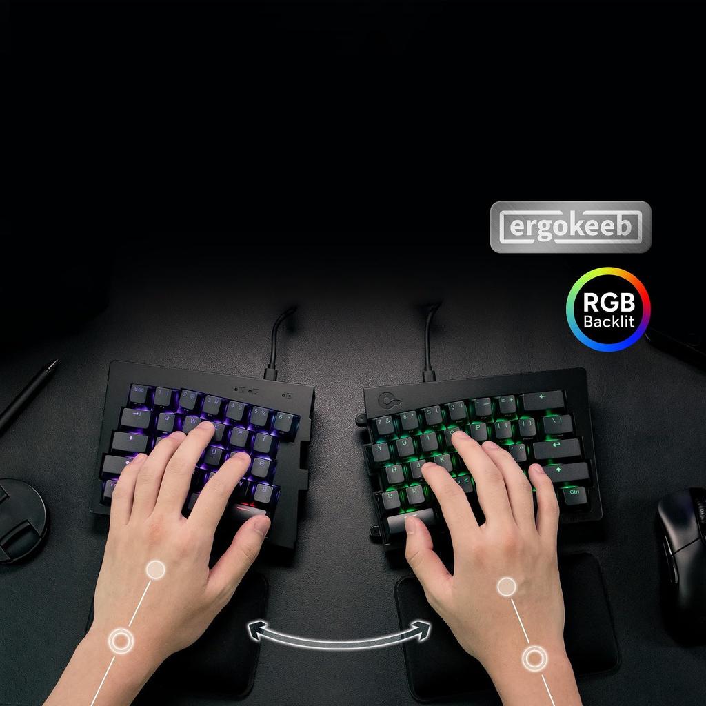 BAROCCOMiSTEL MD600 Alpha Split Wired Bluetooth 64 Black White Double Shot RGB Macro Media Key Support Japanese Distributor (English Layout/Brown
